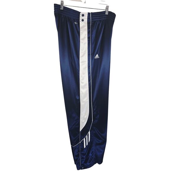 Adidas Clima365 Navy Blue White Stripe Snap Away Sides Men's Athletic Pants XL - Picture 3 of 6
